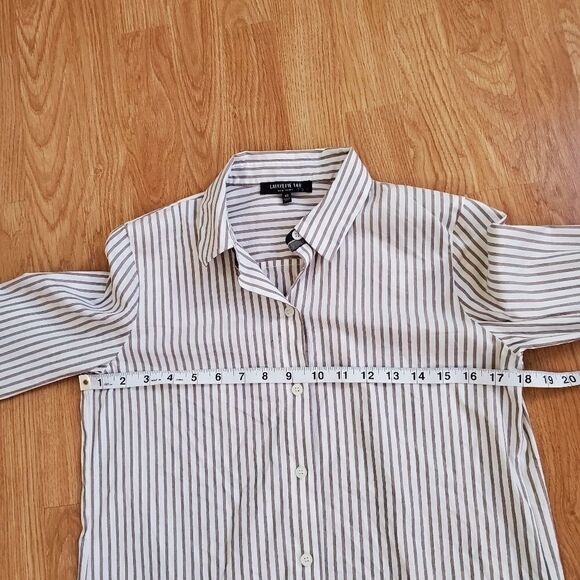 Lafayette 148 New York Helen Striped Blouse sz XS - Picture 9 of 13